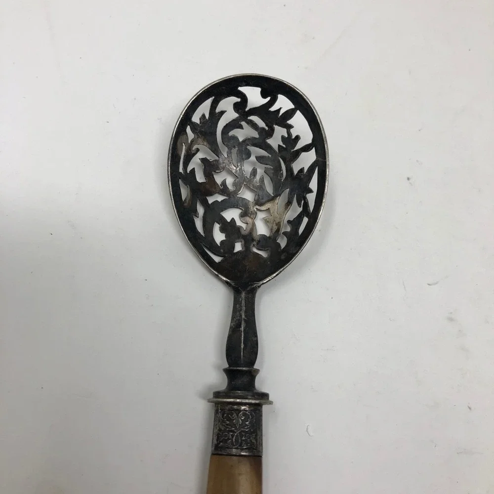 Vintage‎ Antique Serving Utensils Slotted Spoon Fork Jelly Server Knife Set Of 4